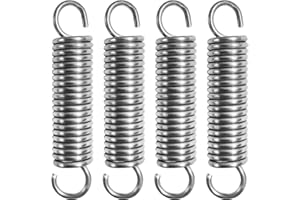 NICAVKIT 4Pcs Resortes de Tensión 70 mm con gancho, Muelles de Extensión de acero Inoxidable,Muelle Tensor Diámetro exterior 15 mm, diámetro del alambre 2,2 mm, Fuerza 12 kg