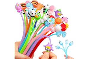 ESSALOO 30 Pezzi Shake Penne Gel Bambini, Penne Gadget Compleanno Bambini, Penne Divertenti con Cartoni Animali, Regalini Fine Festa Compleanno Bambini
