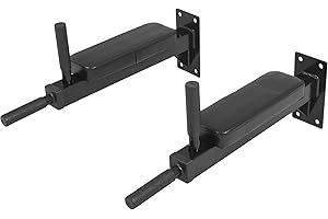 GORILLA SPORTS® Dip Station - Wall Mounted, 61 x 9 x 29 cm, Max. Load 200 kg, Padded Hand Grips, Steel, Black - Dip Bars, Chin Up, Pull Up, Gym, Fitness, Exercise, Workout Bars, Strength Training