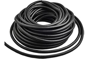 MOCNT Gaine Câbles Électriques Voiture Gaine Ondulée Flexible Protection Cache PP Fermé Tuyau Fil Gaine Isolante Conduit Tube Rangement Câble Extérieur 7mm Long 5 Mètres