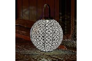 Garden Mile® Large Damask Solar LED Silhouette Lantern Lights Solar Lights Patio Table Lights Garden Lighting Landscaping Lights (Large Damask)