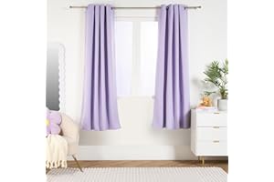 OHS Blackout Curtains for Bedroom, Super Soft Thermal Insulated Luxurious Lilac Purple Eyelet Blackout Curtains for Living Room Energy Saving Window Treatment 2 Panels, 66" x 54"