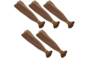 Holibanna Peluca De Cabello Para Muñecas 5.9 Pulgadas Pelucas De Muñecas De Bricolaje Pelo Liso Simulado Accesorios Para Fabricación De