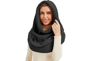 JFAN Femmes Hiver Bonnet Chapeaux Balaclava Knit Beanie Coupe-Vent Écharpe à Capuche Chaude en Une Pièce