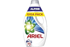 Ariel Alpine Lessive Liquide, 70 Lavages (3.15L), Action Détachante En 1 Seul Lavage, Impeccable Même à Froid, Fabriqué en France