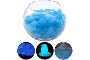 NAKUPENDA Piedras Luminosas 200 Piezas Piedras Luminosas de Colores Piedras Decorativas Guijarros Luminosos Piedras de Jardín para Acuario, Jardín, Pasarelas, Decoración de Exteriores (Azul)