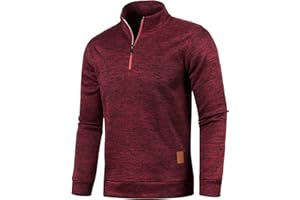Generisch Half Zip Pullover Herren Rollkragenpullover Turtleneck Troyer Arbeitspullover Winter Slim Fit Strickpullover Übergangsjacke Warm Fleecepullover Langarm Business Outerwear Pullover Sweater