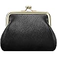 Coin Purse, Small PU Leather Change Purse, Coin Purse Wallet with Clasp, Car Coin Holder Pouch for Woman Men Kids Girls, Black, Fashion