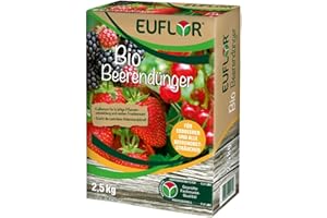 Euflor Organic Berry Fertiliser 2.5 kg Organic Mineral NPK Fertiliser 6+3+8 with 2% MgO - Pelleted • Ideal for Berry Plants and Fruit • Natural Fertiliser with Long-Lasting Effect • Suitable for