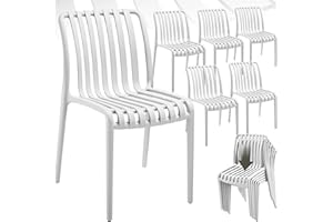 TecTake® Lot de 6 Chaise de Jardin Fauteuil Salon extérieur empilable, résistant aux intempéries, pour Salon de Jardin Exterieur, Meuble pour Amenagement Balcon Terrasse