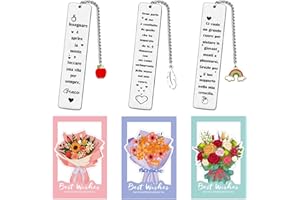 SAKNYUFO 3 Pezzi Segnalibro Maestra Insegnate, Regalo Maestre Fine Anno, Personalizzato per Giornata Degli Insegnanti Grazie,Marcatori di Pagina, Regalo Fine Anno Studenti, Natale Compleanno Laurea