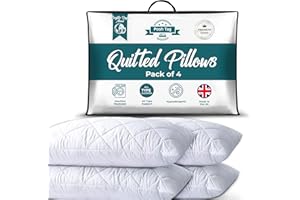 Posh Tag Quilted Pillows 4 Pack 48cm x 74cm Hotel Pillows Non Allergenic Soft Pillows For Sleeping, Hypoallergenic, Back and Down Support Alternative, Bed Pillows Hollow Fiber Filled Pillows 4 Pack