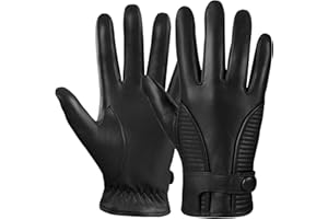 GSG SINCE 1998 Guantes para Hombre Genuino de Cuero con Forro de Cachemir Guantes de Piel de Oveja con Pantalla Táctil de Invierno M16516
