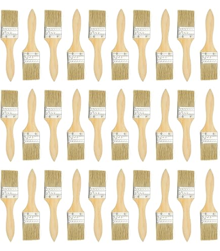 LJLGSZY 45-Pack 2-Inch Paint Brushes – Wood Stain & Chip Brush Set, Natural Bristle, Solid Wood Handle, For DIY Furniture, Fences, Decks, Crafts