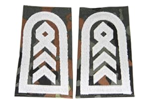 baum-m gmbh Rangschlaufen für Schulterklappen für die Deutsche Bundeswehr flecktarn mit weißem Stick