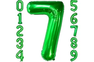 IEFOAH 40in Green Balloon Number 7, Helium Foil Mylar Number Balloon for Birthday Party Wedding Anniversary Decoration (Green, Number 7)