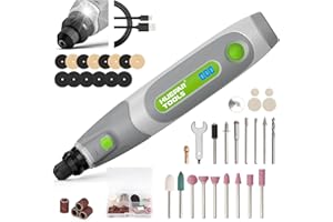 Huepar Tools 3.7V Mini Amoladora Eléctrica Inalámbrica, con 98 Accesorios, Taladro Tnalambrico para Grabar, Cortar, Taladrar, Pulir, Limpiar, Proyectos de Manualidades y Creaciones de Bricolaje