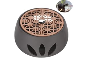 SAMSYOKI Chauffe-Théière, Chauffe-thé en Céramique, Théière Réchauffeur avec Cuillère et Couvercle, Chauffer Café Réchaud pour théière en Porcelaine pour Chauffer Le Thé et Le Café (A)