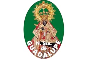 ARTIMAGEN Adesivo ovale Madonna di Guadalupe 60x80 mm Fondo verde