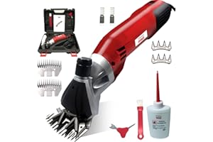 Sheep Shears Pro 220V UK Plug 500W Professional Heavy Duty Electric Shearing Clippers with 6 Speed, for Shaving Fur Wool in Sheep, Goats, Cattle, Farm Livestock Pet,CE