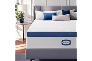 ‎SEZMOONSI SEZMOONSI Topper 160 x 200 cm, H4-H5 10 cm Height, Hypoallergenic & Breathable Cold Foam Mattress Topper, Comfortable Mattress Topper for Box Spring Bed, Caravan, Sofa Bed, with Washable 3D Mesh Cover