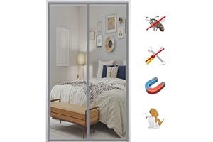 MAIFENGL Zanzariera Magnetica per Porte, Anti Insetti Traspirante Tenda Zanzariera Chiusura Automatica, Facile da Installare, per Balcone Soggiorno Ingresso-Gray|| 100x245cm(39x96inch)