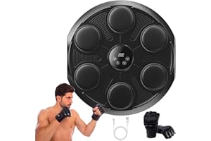 VICTERR Macchina da Boxe Musicale,12 modalità di velocità Macchina da Box Musical Pugile con Guanti da Boxe,LED Macchina per Boxe Musicale para Adultos y Niños