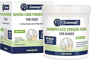 Canosept Toallitas De Limpieza De Dientes Para Perros 50 Piezas - Cajas De Dedos Para Una Práctica E Intuitival Impieza Dental Eficaz, Cuidado Dental, Higiene Bucal - Ayuda Contra El Mal Aliento