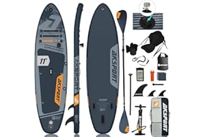 AKSPORT Tavola SUP Gonfiabile, SUP con Tutti gli Accessori, Design Ampio e Stabile, Ponte Antiscivolo, Paddle Board Gonfiabile per Giovani e Adulti