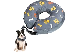 ANWA Inflatable Dog Collars for After Surgery, Adjustable Buster Collars for Dogs, Soft Dog Cone Alternative