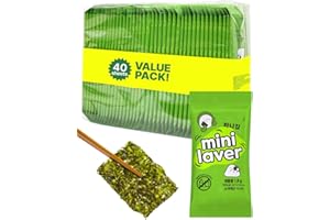 GENERIC - 40 Count - Organic Roasted Korean Seaweed Sheets - Roasted Seaweed Sheet - Keto Vegan Gluten Free/Side Dish and Snack