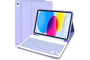 TITITINITA iPad 10th Generation Case with Keyboard 10.9“2022, iPad UK layout Keyboard Case for iPad 10th Gen, Slim Smart Case with Detachable Bluetooth Keyboard and Pencil Holde for iPad 10.9 inch 2022, Purple