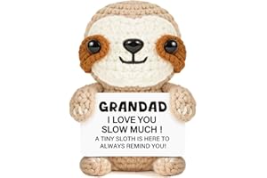 Giftasy Grandad Gifts, Grandad Birthday Gifts - Handmade Crochet Funny Cute Sloth, Presents for Grandfather from Grandchildren for Birthday, Father's Day, Christmas
