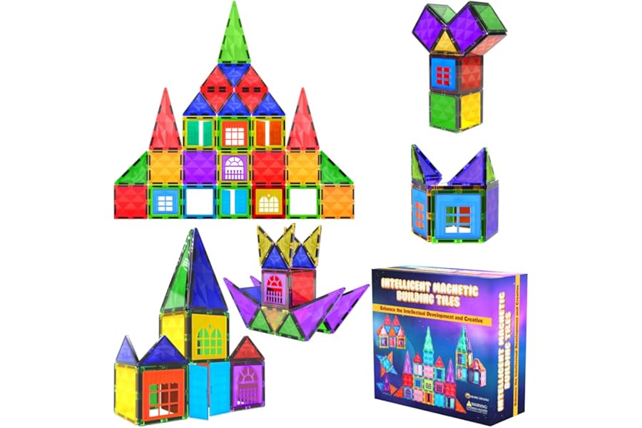 Desire Deluxe Set tessere magnetiche - Gioco Educativo per bambini e bambine - Età 3 4 5 6 7 anni - Impara con le costruzioni - 42 pz