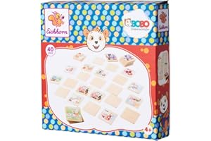 Eichhorn 109245680 - Bobo Siebenschläfer - Bilder-Memo Spiel, 40 Holzsteine mit 20 verschiedenen Motiven, 100% FSC zertifiziertes Sperrholz, ab 3 Jahren