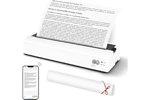 GuKKK Stampante Termica Portatile A4, Stampante Termica Piccola con Bluetooth, Stampante Mobile Wireless Supporta Carta Termica A4 210 x 297 mm, Compatible with Android iOS, per Ufficio, Studio (A)