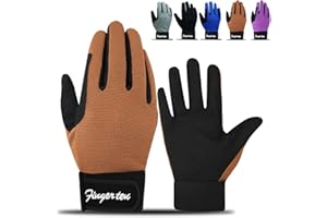 FINGER TEN Guanti da Equitazione per Bambini 5-14 Annie Ragazzi Bambine e Ragazze Adolescente Nero Grigio Blu S M L XL