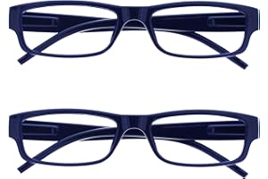 OPULIZE Ace Gafas De Lectura Azul Negro Ligero Cómodo Lectores Valor Pack 2 Hombres Mujeres RR32-3 +2,00