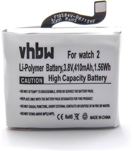 Vhbw Batteria Per Asus ZenWatch 2 WI501Q / WI501QF | Li-Poly 365mAh 3,8V | Sostituisce 0B200-01630100, C11N1540