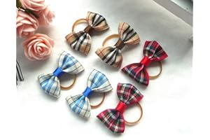 Egurs 3 Paar Hunde Haarschmuck Kariertes Muster Mini Schleife Haarklammer Haarspange
