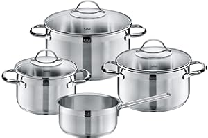 SILIT Whf Achat Zestaw Garnków, Stal Nierdzewna, Srebrny, 4 Części