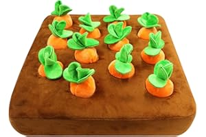 Jimtuze Dog Carrot Plush Toy, Dogs Toys Carrots Harvest Plush Toys, Plucking Radish Plush Toys, Soft and Comfortable, Non-Slip Bottom, Dog Plush Toy Chew Toys