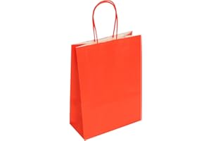 CARTE DOZIO Shopper in carta color rosso, f.to cm 22+10x27