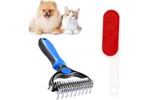 GJNMYSD Dog Hair Comb Stripper,Dog Cat Shedding Comb,Dog Dematting Combs,Pet Grooming Tool,Double Sided and Undercoat Rake for Dogs Cats,2 Pcs Deshedding Tool & Dematting Comb