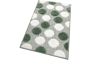 EMMEVI Tappeto Bagno Camera Antiscivolo Shaggy Moderno Scendi Doccia Assorbente MOD.iOS 65X180 Verde