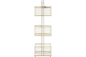 Premier Housewares 3-Tier Storage Caddy, Iron Wire, Gold, 16 x 22 x 73 cm