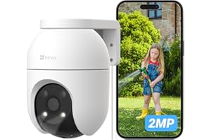 EZVIZ C8c 2MP Camera Surveillance WiFi Extérieure à 360° avec Suivi Auto-Zoom, Détection de Forme Humaine, Vision Nocturne en Couleur, Audio Bidirectionnel, IP65 Etanche, Défense Active