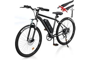 Finbike Electric Bike Adults, 26inch Electric Mountain Bicycle with Removable Battery, 60/80 KM Max Range, 5 Speed Levels & 7-Speed Derailleur, LCD Display, E-Bike for Adults, M10/M10S/EB3