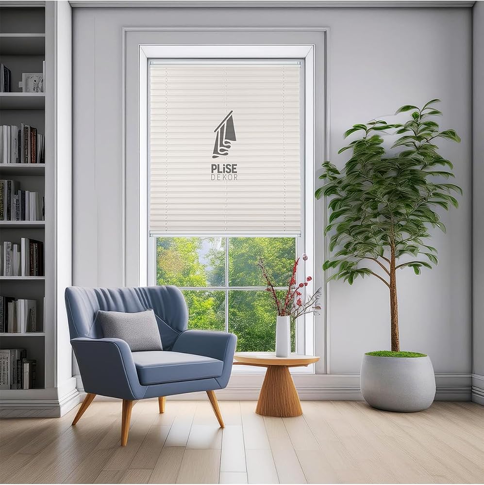 Plise Dekor Beyaz Plise Perde (Yapıştırmalı) (45G x 100Y cm)