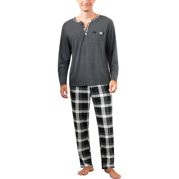 Pyjama Homme En Polaire à Carreaux - Ensemble Haut Et Pantalon Chaud - Vêtement De Nuit Doux Et Confortable Pour L'Hiver